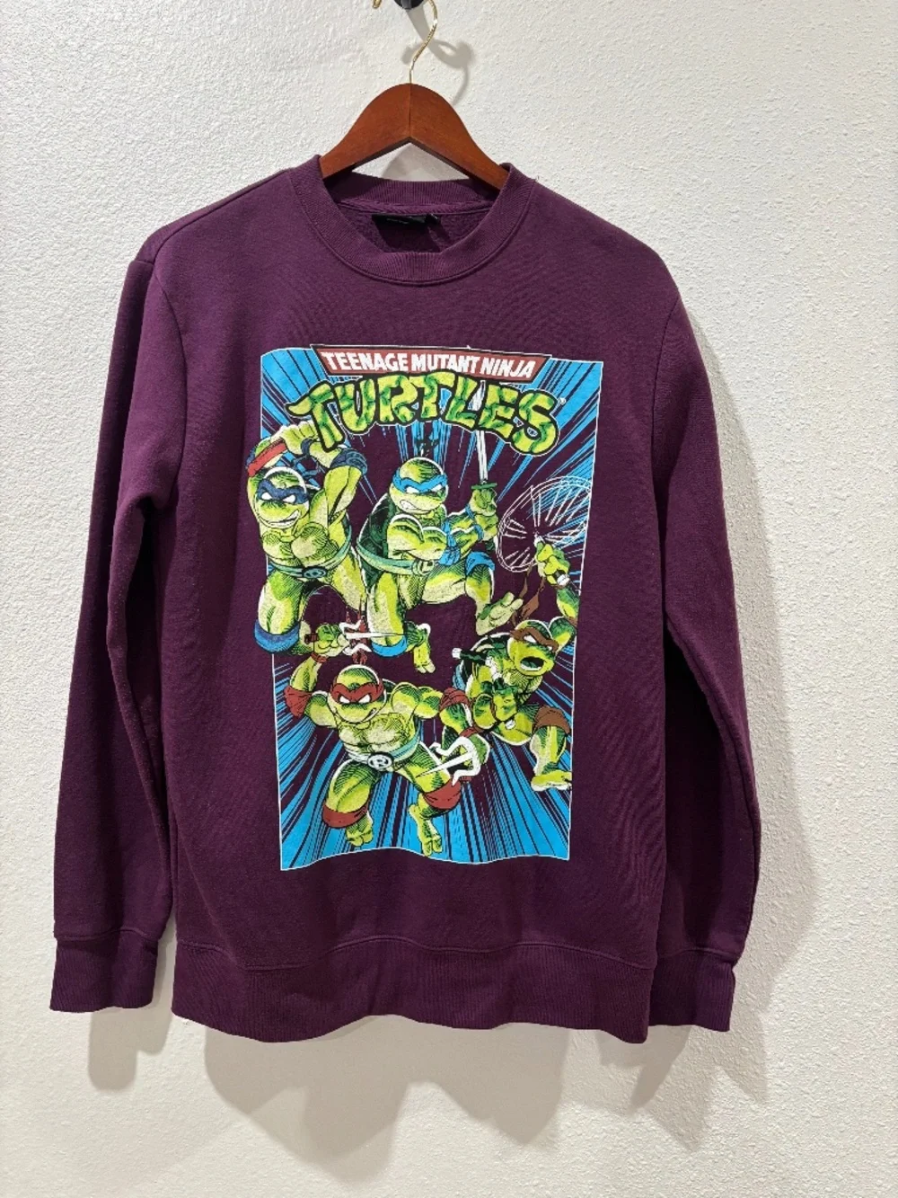 Teenage Mutant Ninja Turtles Mens Sweatshirt PURPLE SIZE S